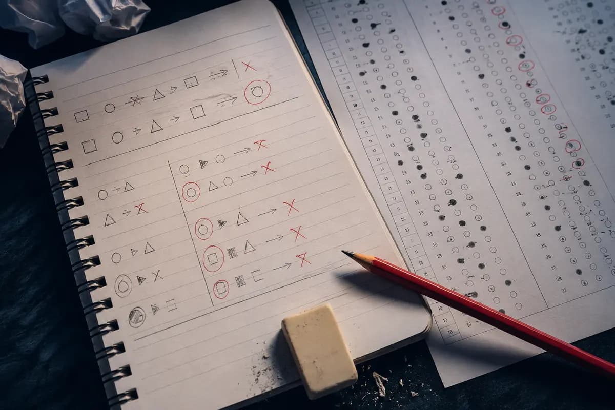 ردیابی اشتباه تکراری در پاسخ‌نامه با مداد قرمز و یادداشت علت خطا